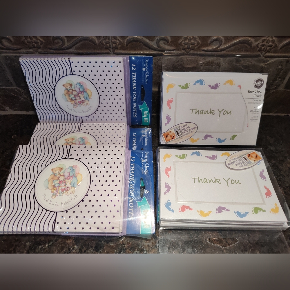 Thank You Note Cards Set, Baby Shower
